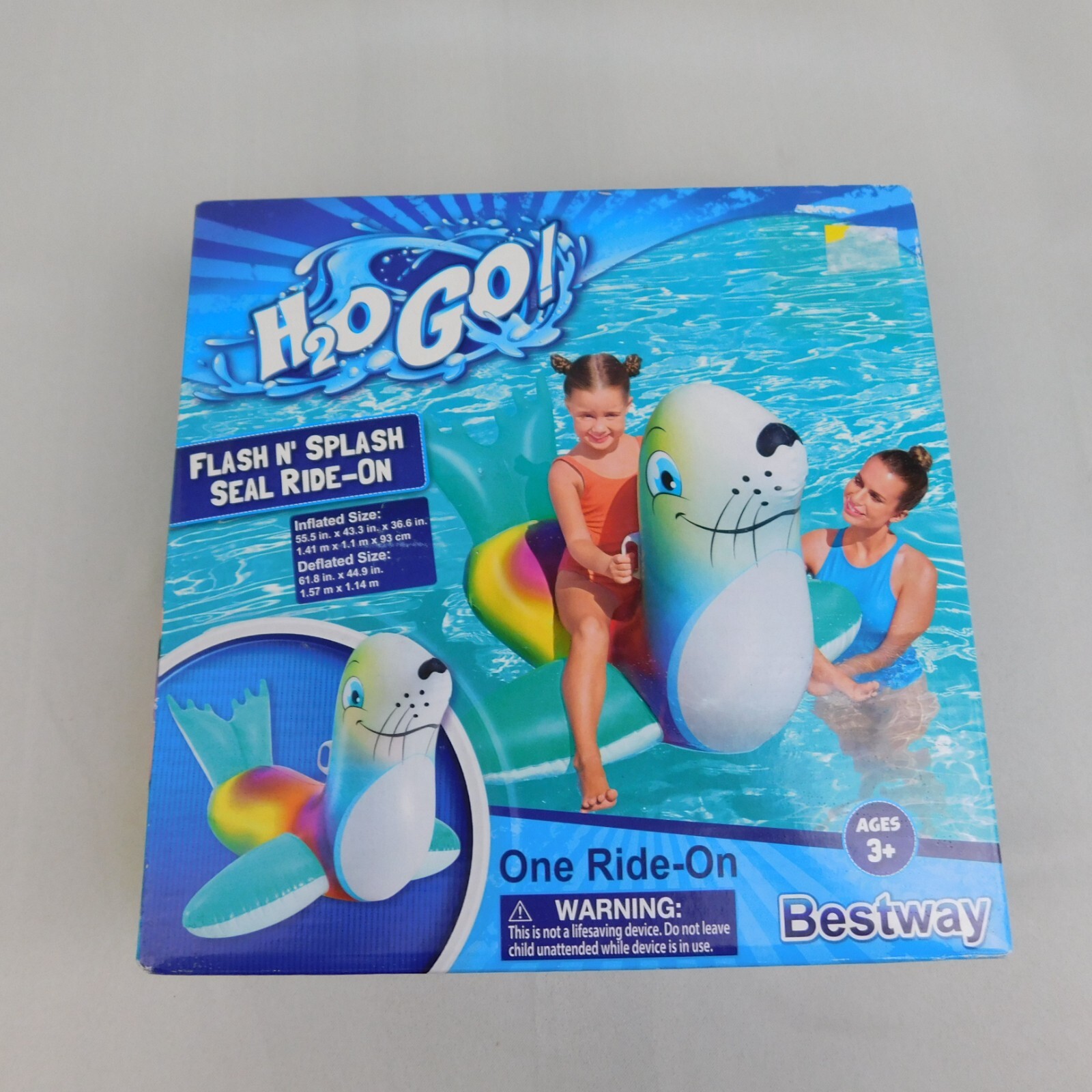 Bestway H2O Go! Flash N’ Splash Kids Seal Ride-On Inflatable Pool Float #4914