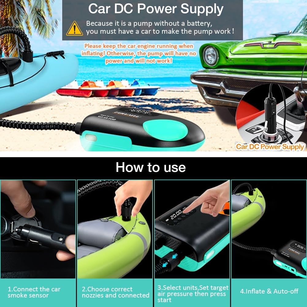 20PSI Paddle Board Pump-Portable Electric SUP Air Pump,110W Paddleboard Pump