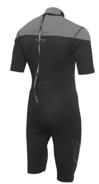 SLIPPERY BREAKER SPRING WETSUIT 3/4 ZIPPER 2mm NEOPRENE BLACK/CHARCOAL MEN’S MD