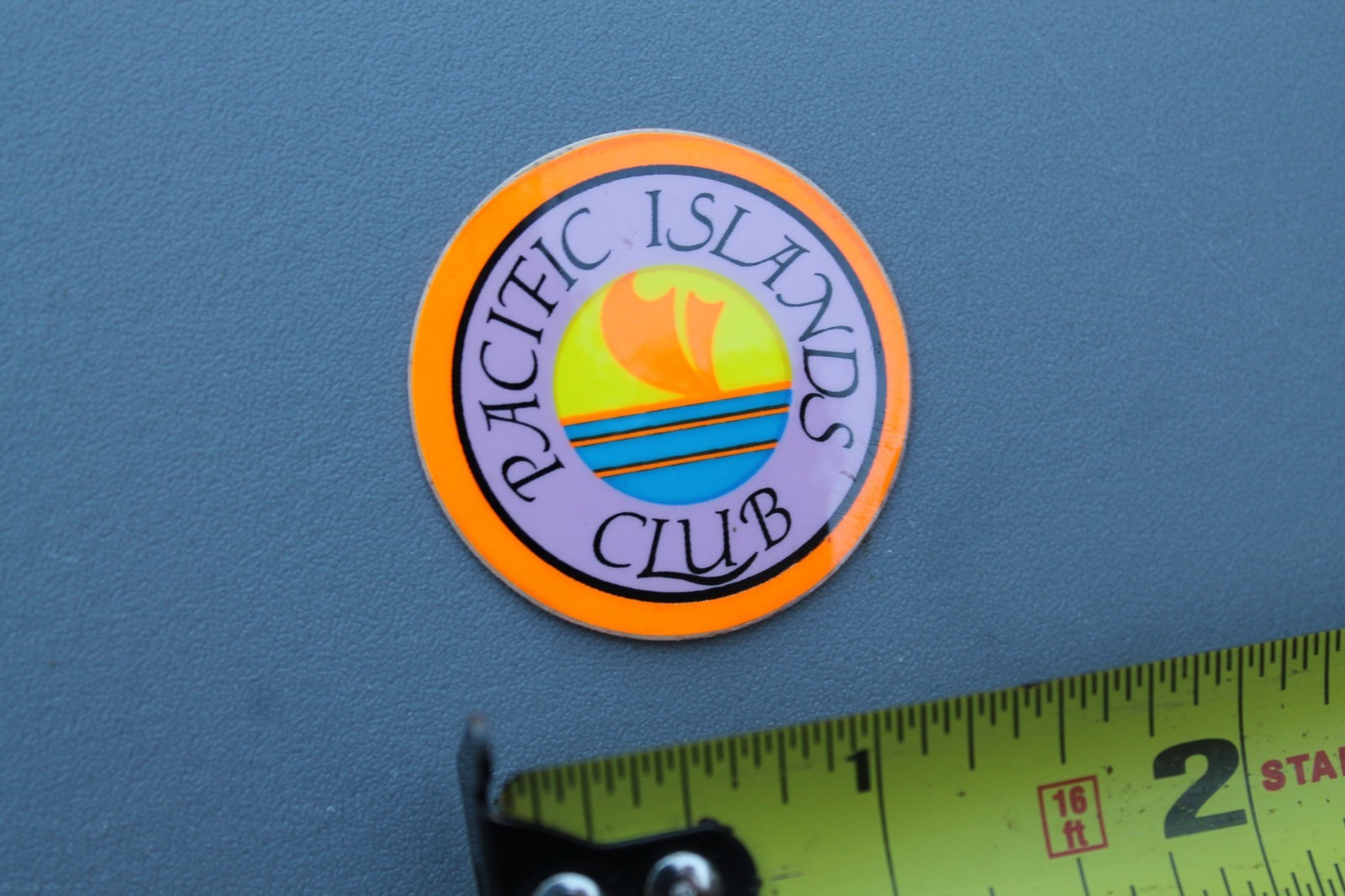 Pacific Islands Club Neon Orange 80’s Hawaii Aloha V71A Vintage Surfing STICKER