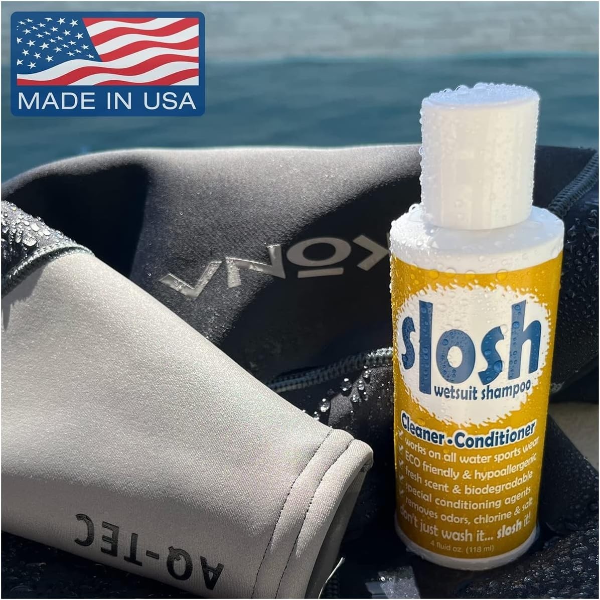 JAWS Slosh Wetsuit Shampoo Cleaner Conditioner 1 fl. oz. Scuba Dive Travel Size