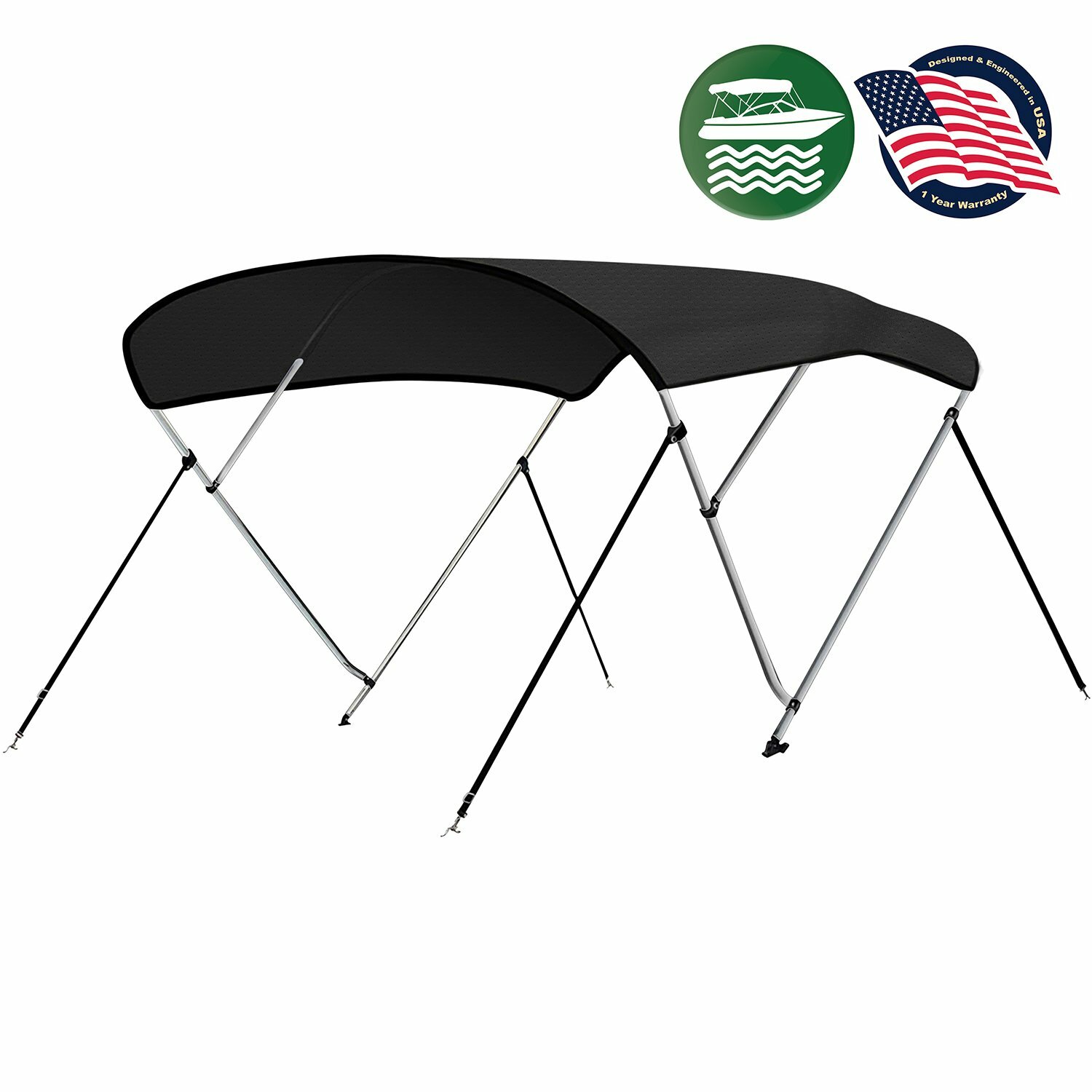 SereneLife Waterproof Boat Bimini Top Cover – 67-72″ W 4 Bow Bimini Top