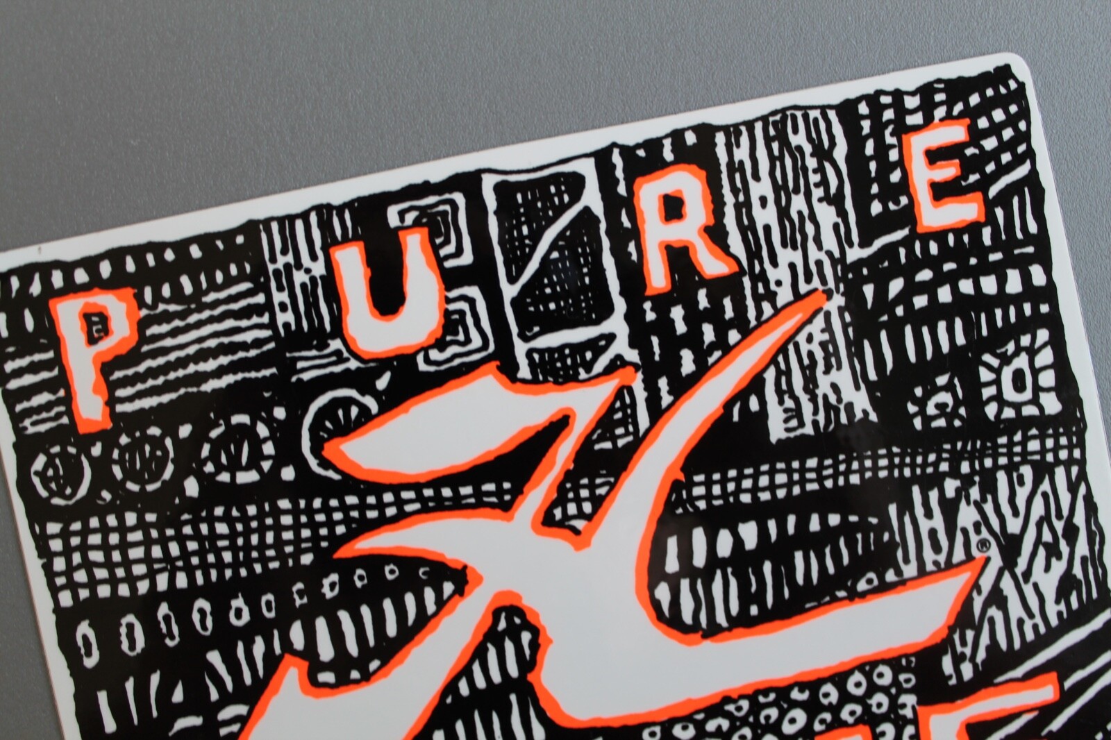 Pure HOBIE Surfboards Neon Orange Black OG 80’s V58B Vintage Surfing STICKER