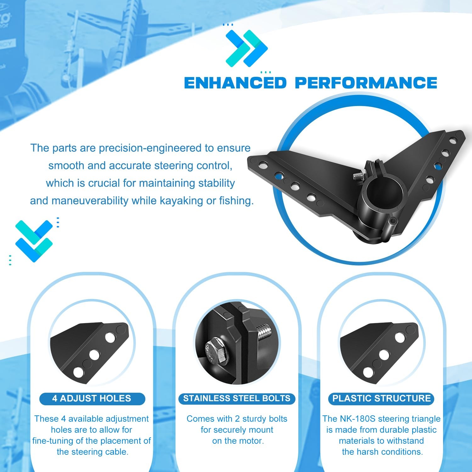 Plastic Steering Triangle Support Fit Newport NK-180S Brushless Kayak Motor