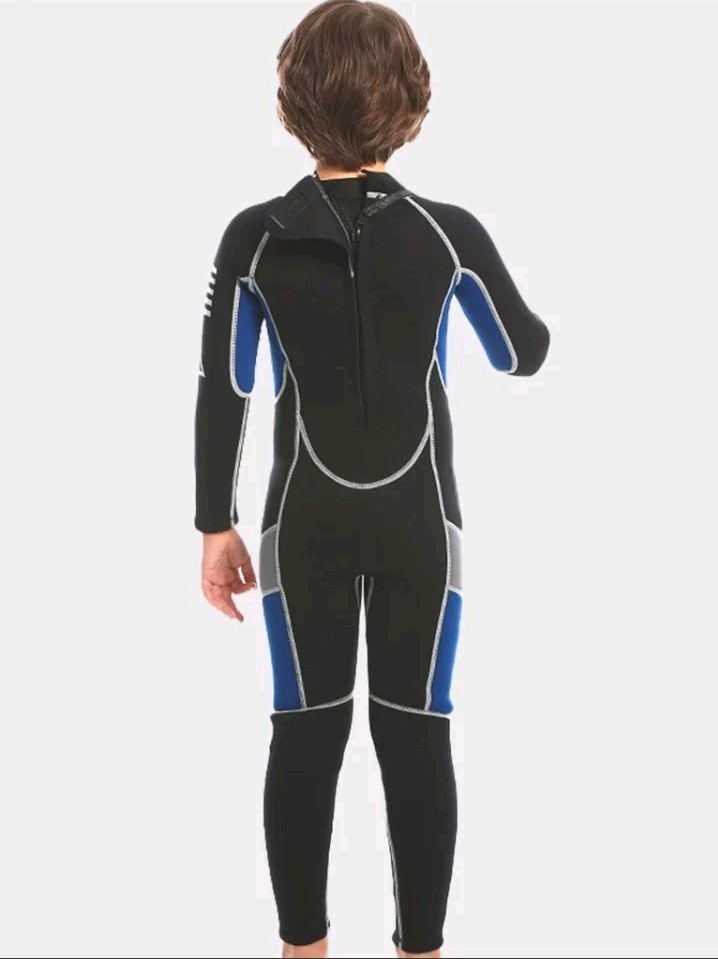 ZCCO 2.5mm Neoprene Wesuit Kids Boys Ziper Full Suit Long Sleeve Surf Black XS