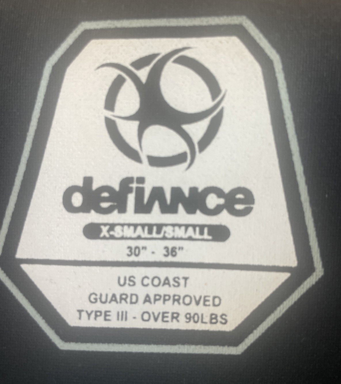 Defiance Life Jacket Size X-Small/Small 30″-36″ Black – US Coast Guard Approved