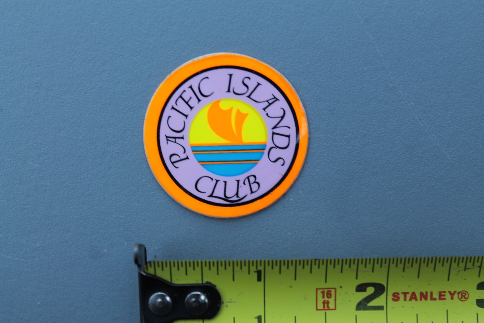Pacific Islands Club Neon Orange 80’s Hawaii Aloha V71A Vintage Surfing STICKER