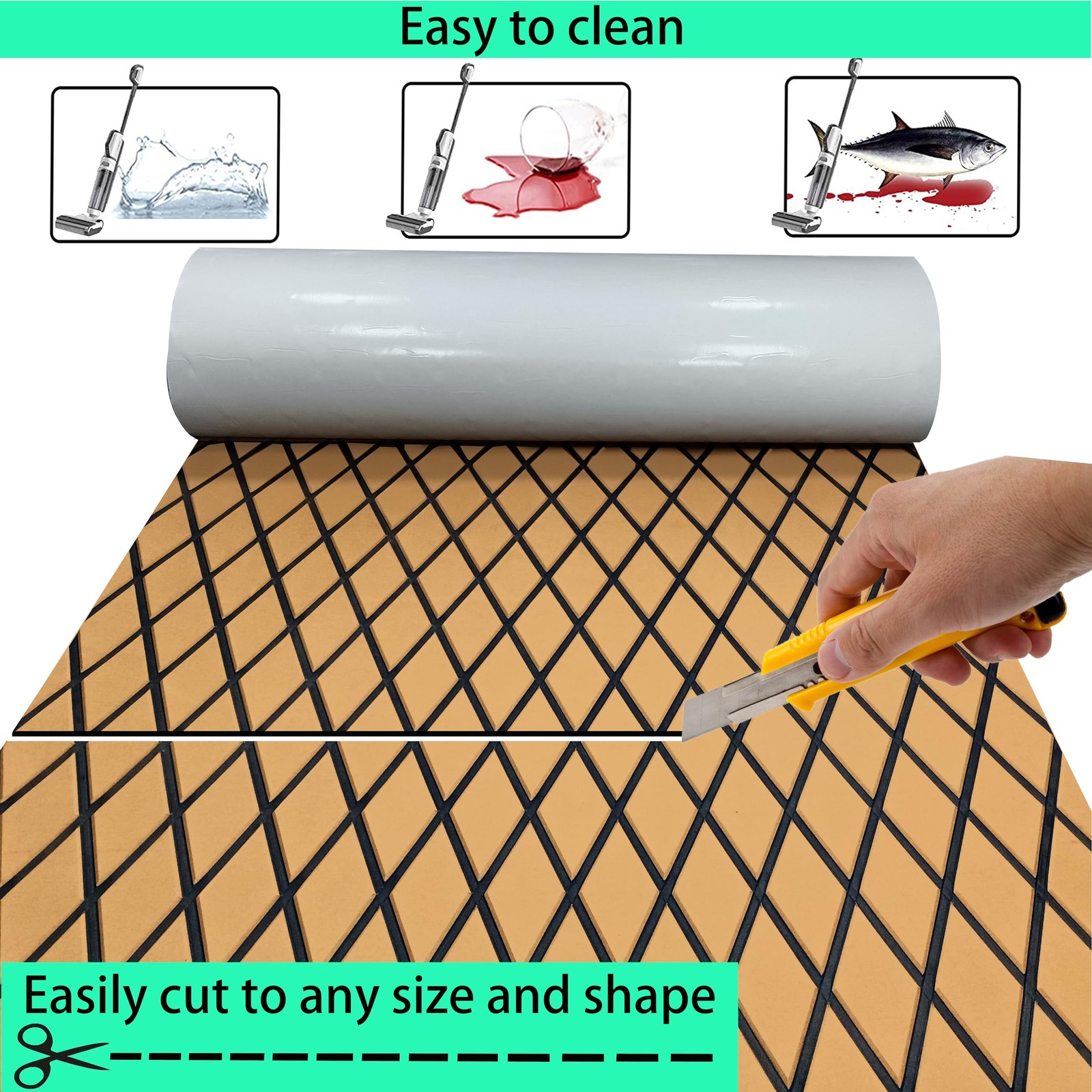 Lss Laidi Boat Flooring Eva Foam Decking Marine Non-Slip Self-Adhesive Flooring
