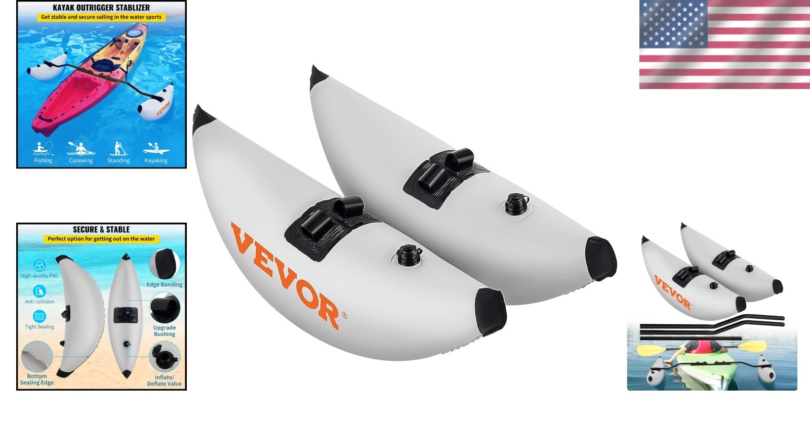 Professional PVC Kayak Stabilizer Kit – 2 PCS Adjustable for Optimal Stability