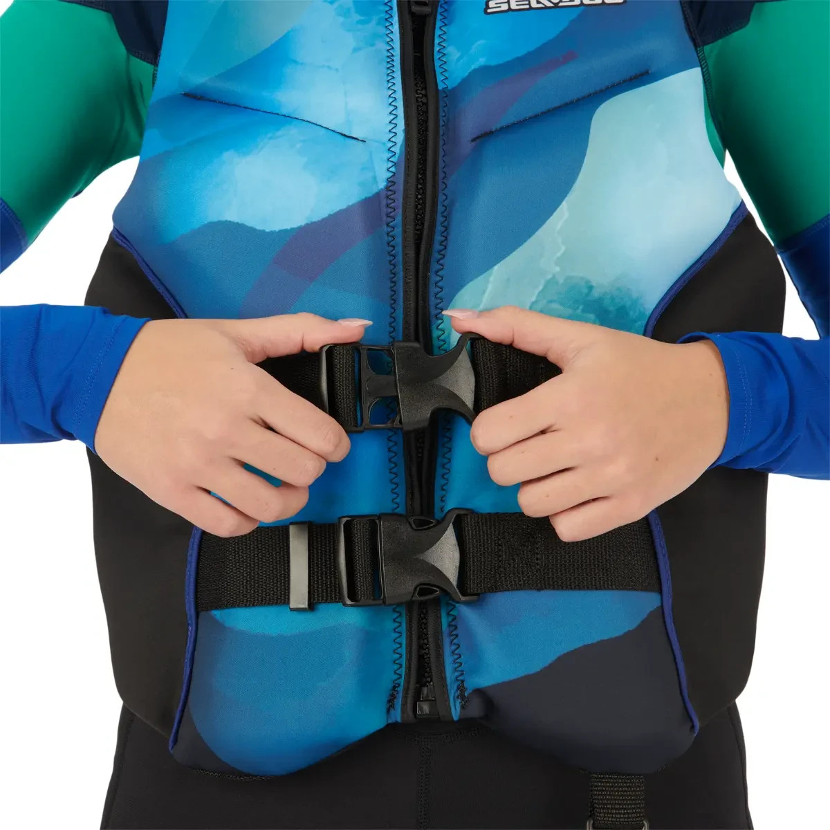 SEA-DOO AIRFLOW SUNSET PWC UNISEX MEN-XL / WOMEN-2XL LIFE JACKET PFD BLUE