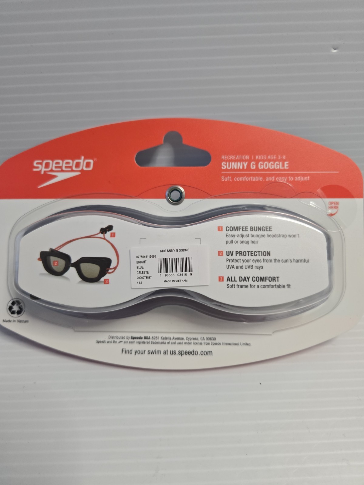 Speedo Sunny G Kids Swim Goggles Ages 3-8 Blue Case of 6 New Sealed Bulk Lot