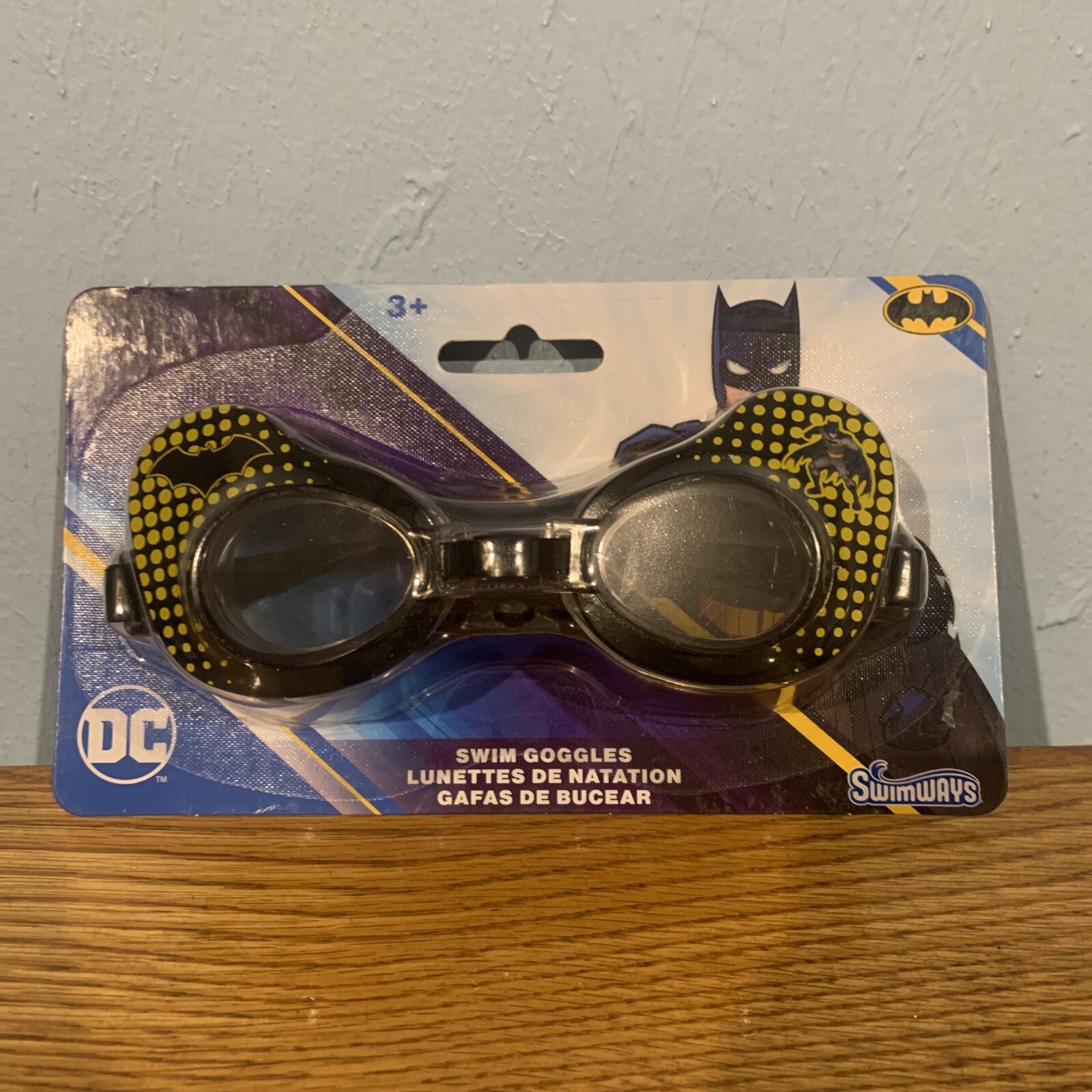 Batman Swim Goggles 3+ Years Black Gold Yellow Bat