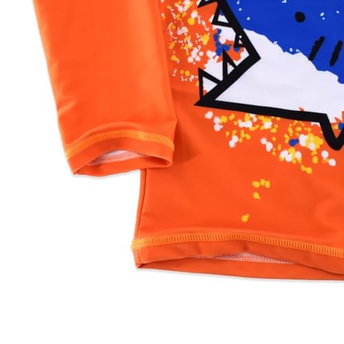 Boys UPF 50+ Long Sleeve Rash Guard and Swim Trunks Outfit Set 4-5T Shark a