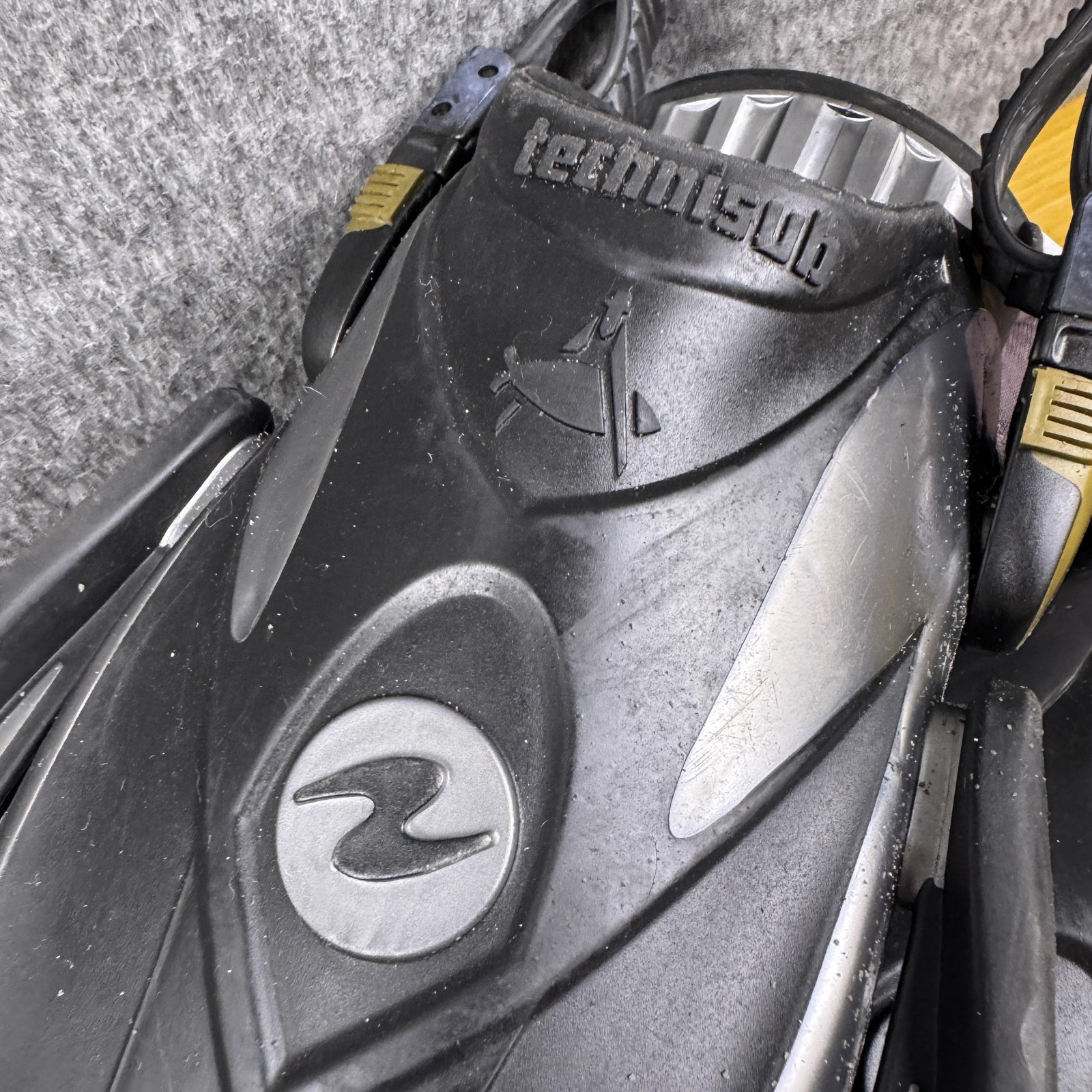 Aqua Lung Slingshot Fins Large Open Heel Adjustable Scuba Dive Swim Black Gray