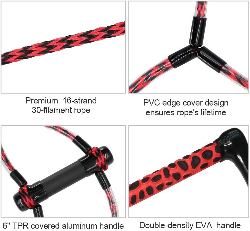 Professional Wakeboard Rope with EVA Handle | Maximum 2200 lbs Tensile Force