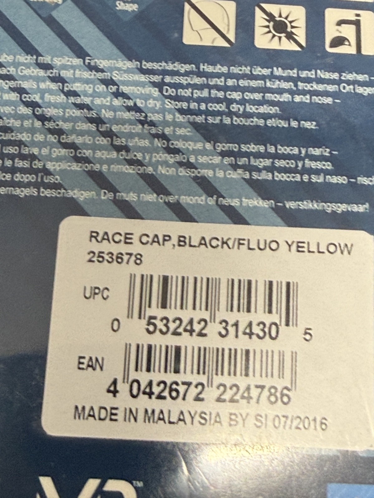 Aqua Sphere Race Cap Black / Fluorescent Yellow