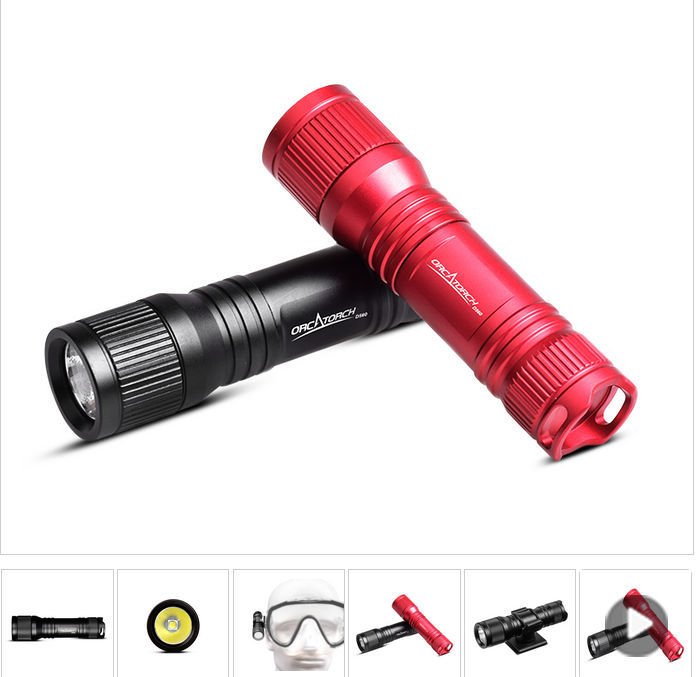 D560 OrcaTorch Orca Torch Scuba Dive Light Bright Mask Mount Boat Camping Hunt