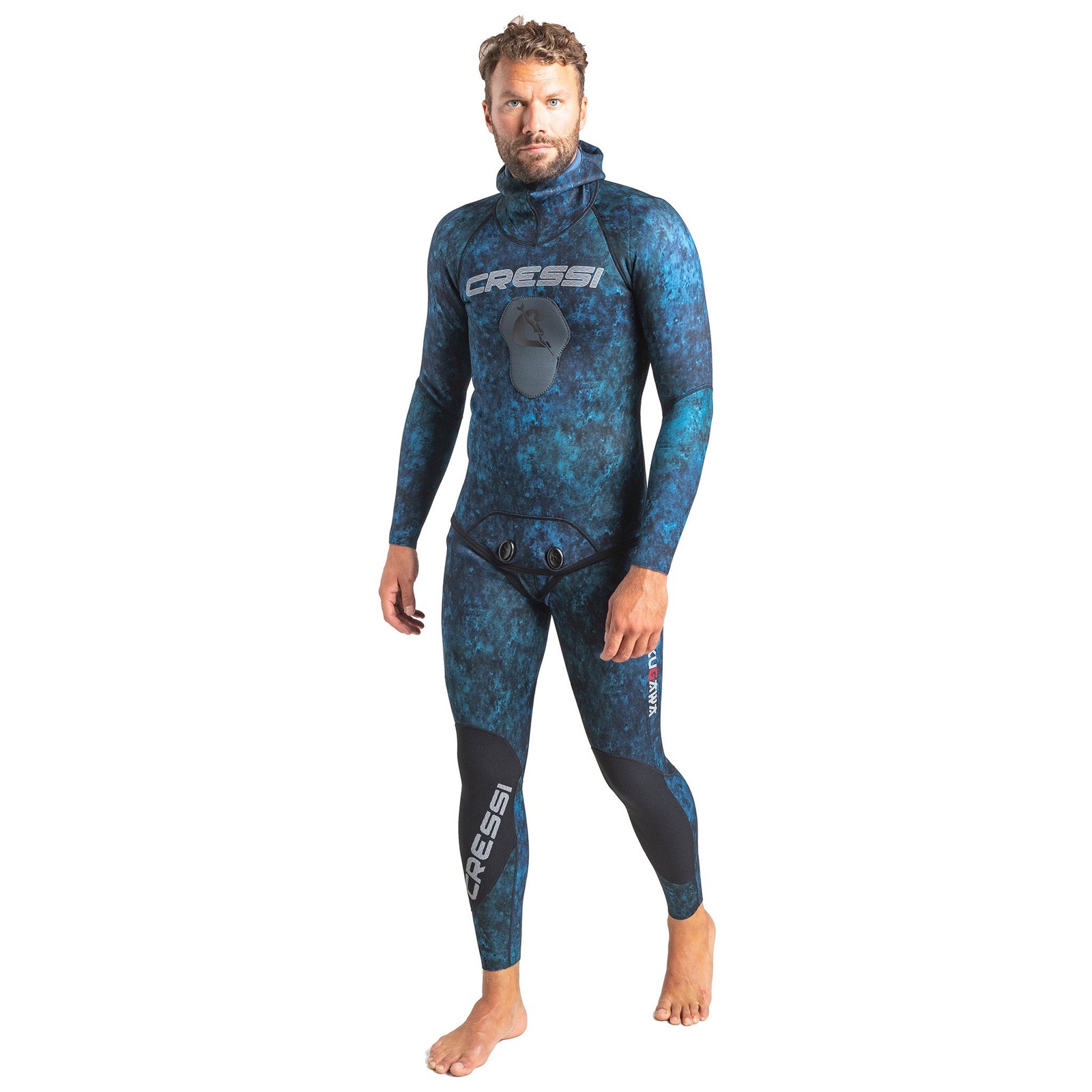 Open Box Cressi 2mm Man Tokugawa Nylon Two-Piece Wetsuit With Hood – 3X-Large