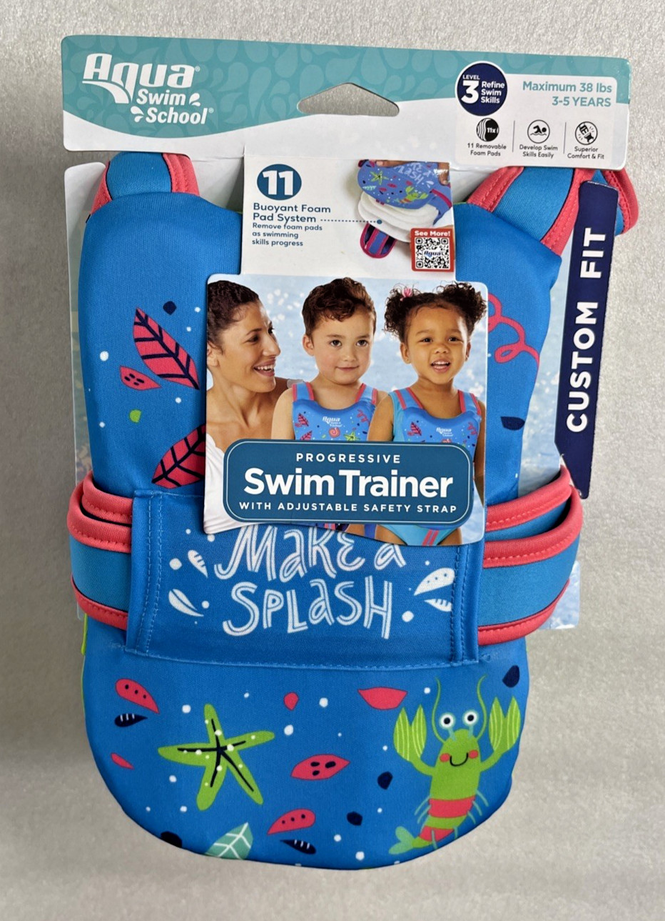 Aqua Swim School Progressive Swim Trainer w/ Adjustable Strap 3-5 Years Level 3