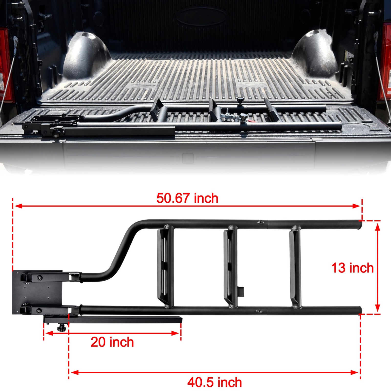 42” Universal Tailgate Ladders for Pickup Truck, Heavy Duty Foldable Pickup …