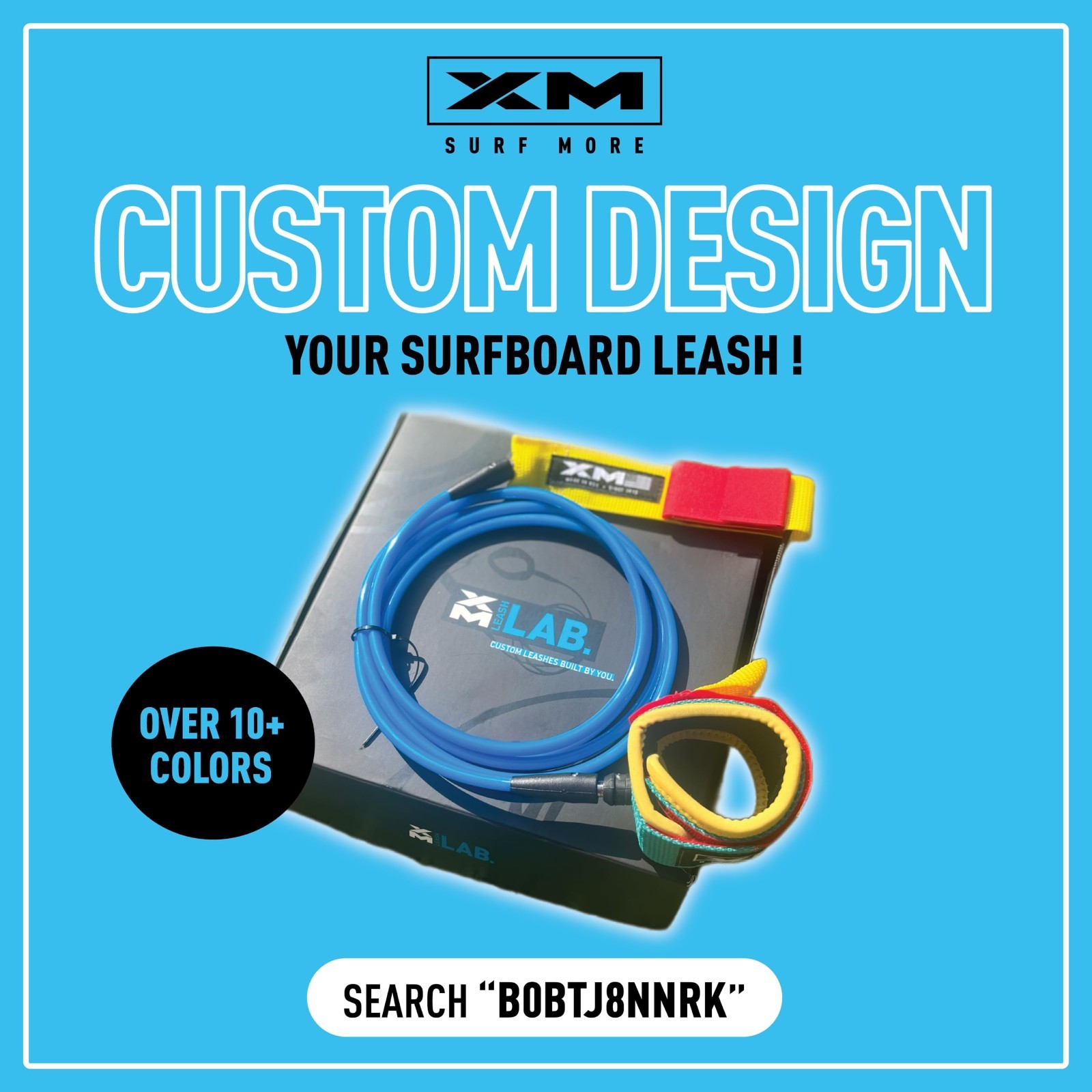 Premium Surfboard Leash 5-12ft, Unbreakable Swivels, Detachable Railsaver, USA M