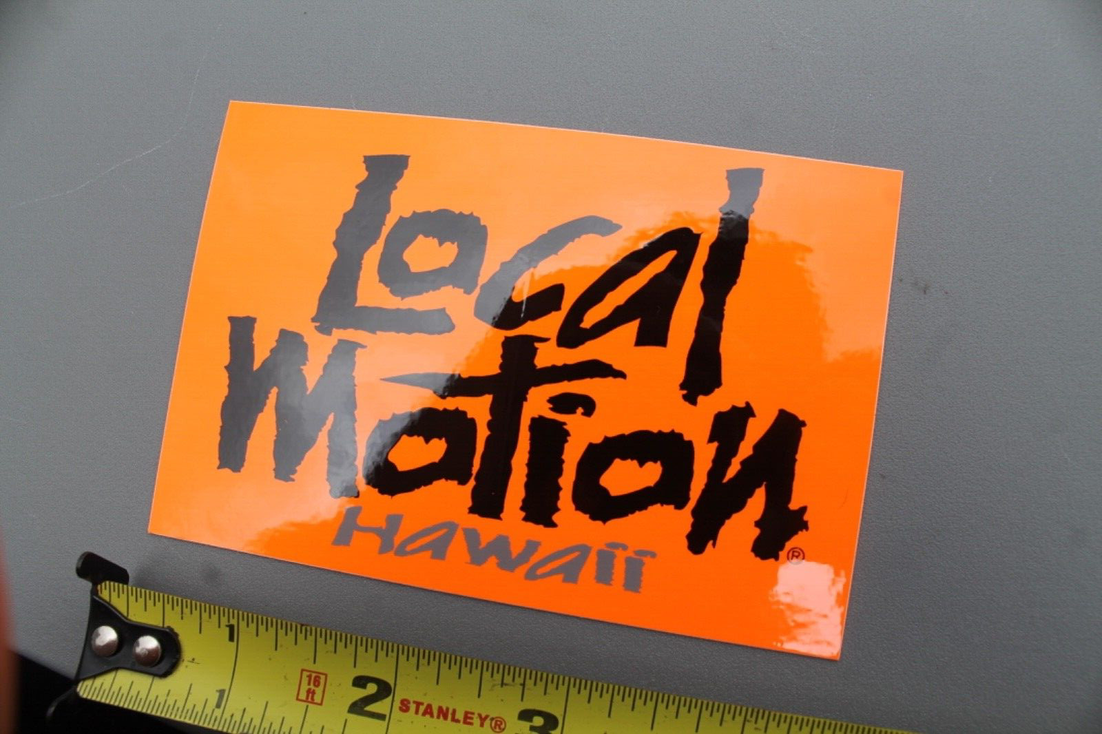 LOCAL MOTION Hawaii Surf Neon Orange Black OG 80’s LM2 Vintage Surfing STICKER