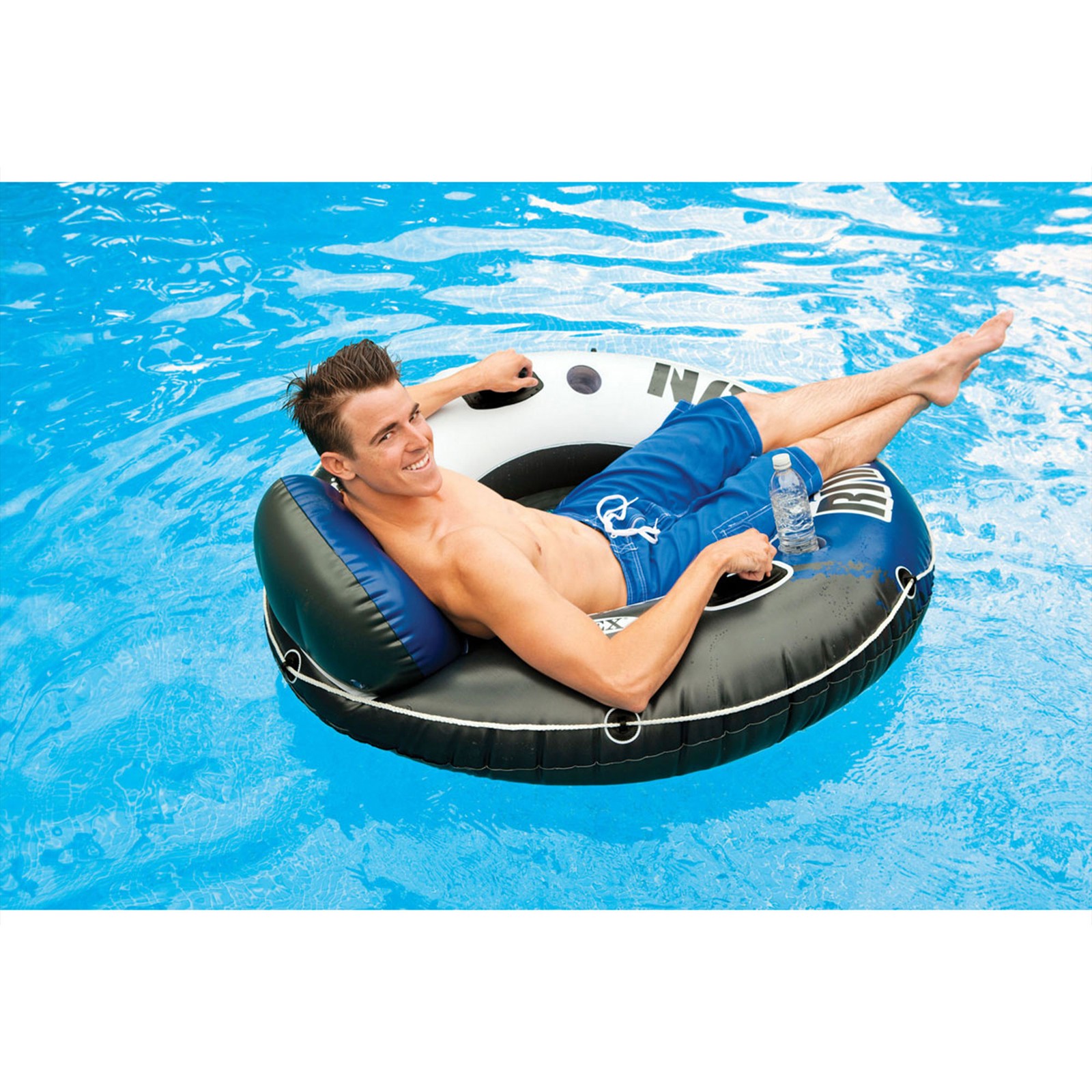 4) Intex River Run 1 Inflatable Floating Tube Raft | Open Box