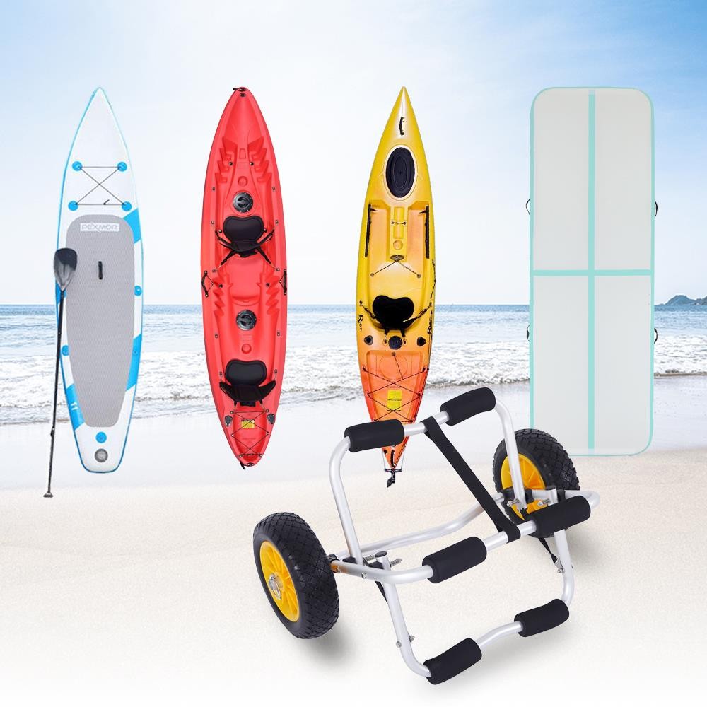 Aluminum Kayak Boat Canoe Gear Dolly Cart Trailer Carrier Tote Trolley Wheel
