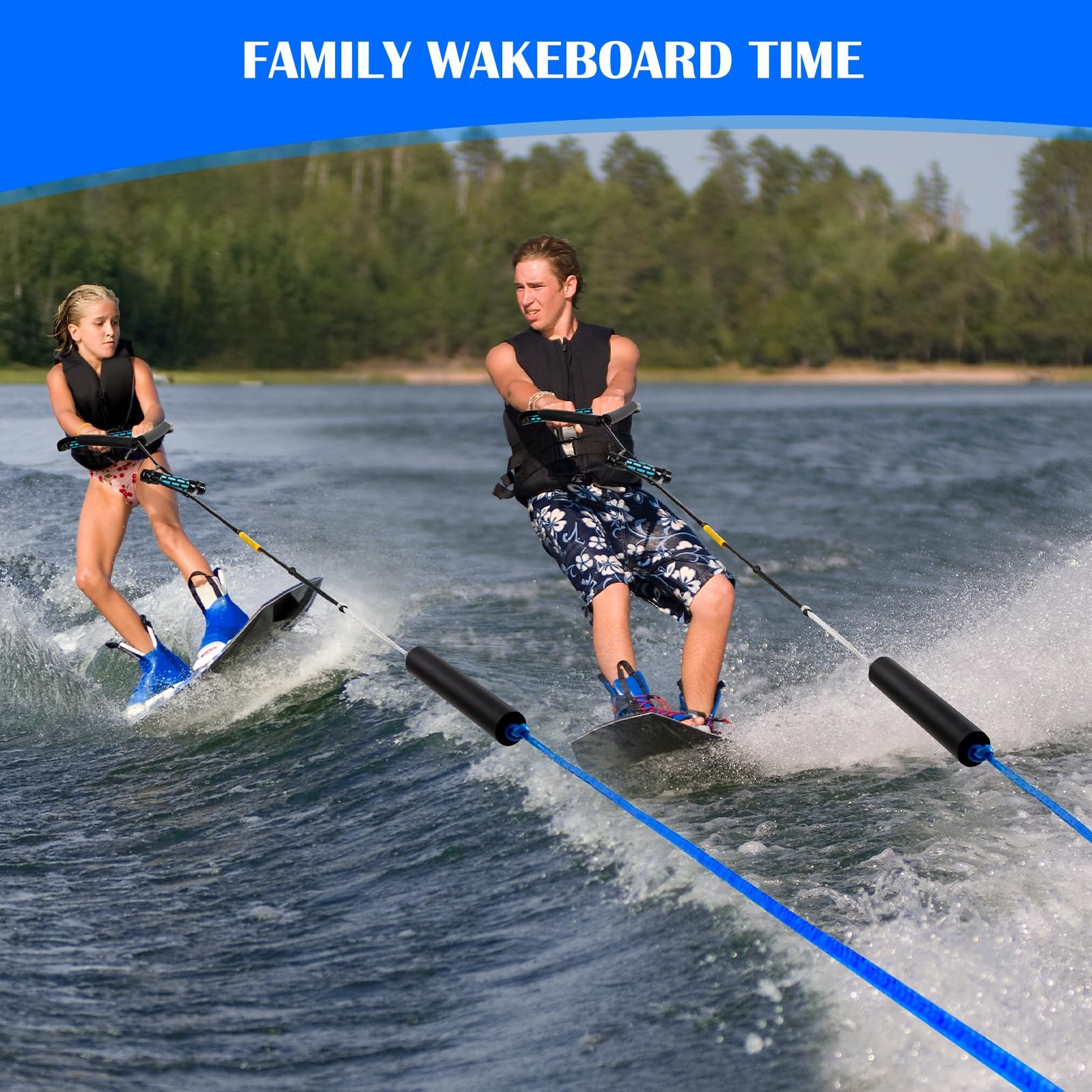 SETYPARY Dyneema No Stretch Wakeboard Rope and Handle, 75FT Floating Wakeboar…