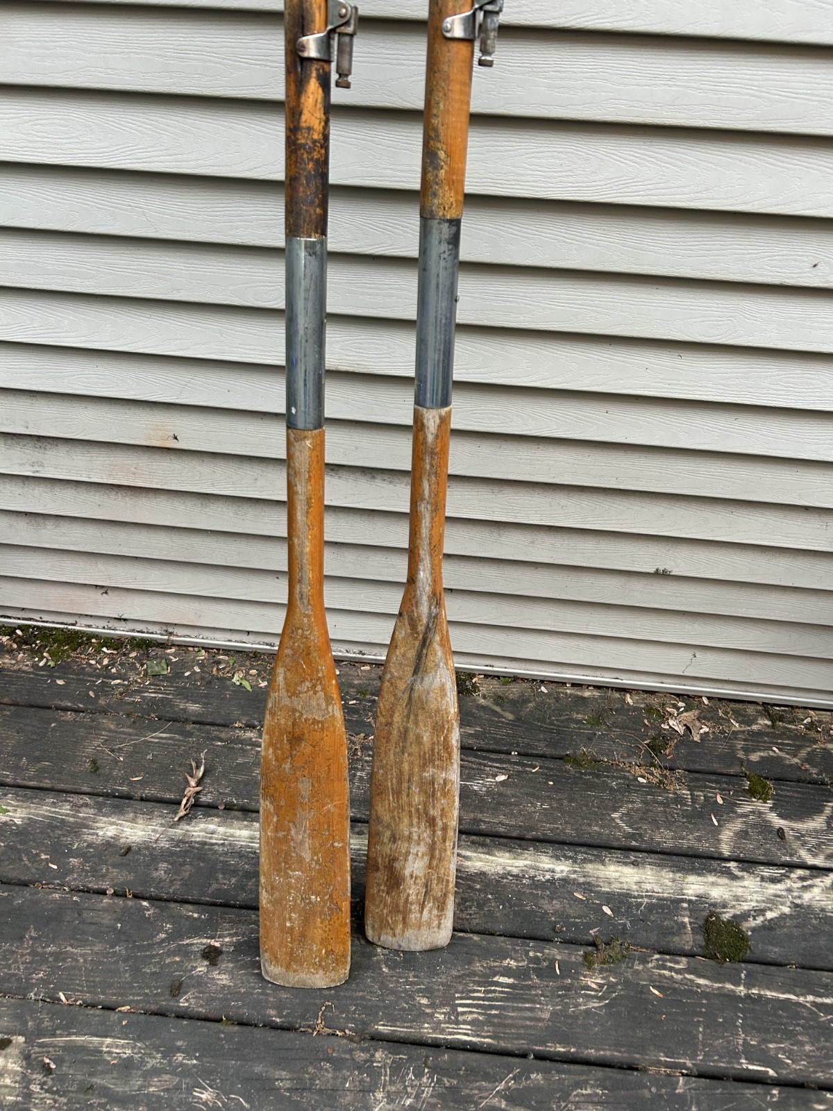 Vintage Wooden Collapsible Boat Oar Paddle Pair