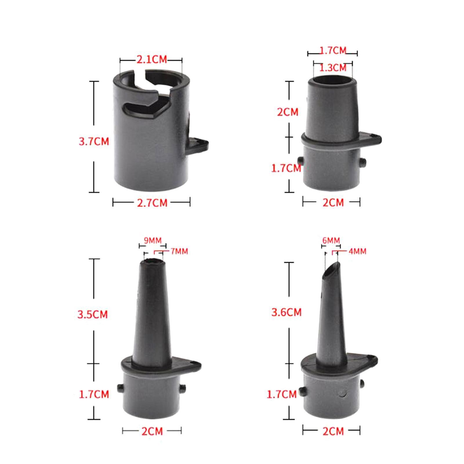 4 Pieces Inflator Pump Nozzle Air Valves Attachment Multifunctional Adaptor SUP