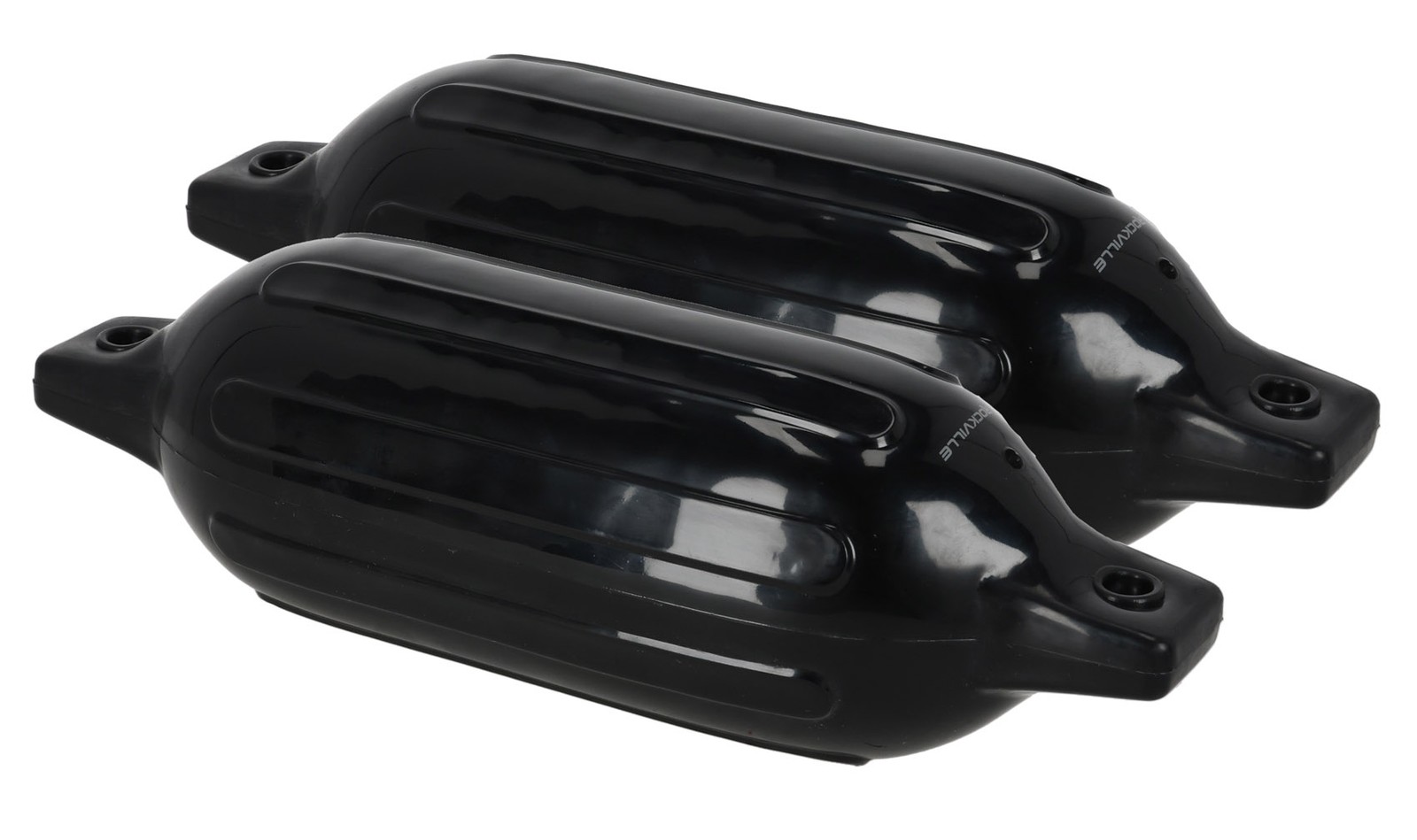 Rockville FEN245-BLACK Boat Fender Package 2 Bumpers 4.5″x16″, 2 Lines + Pump