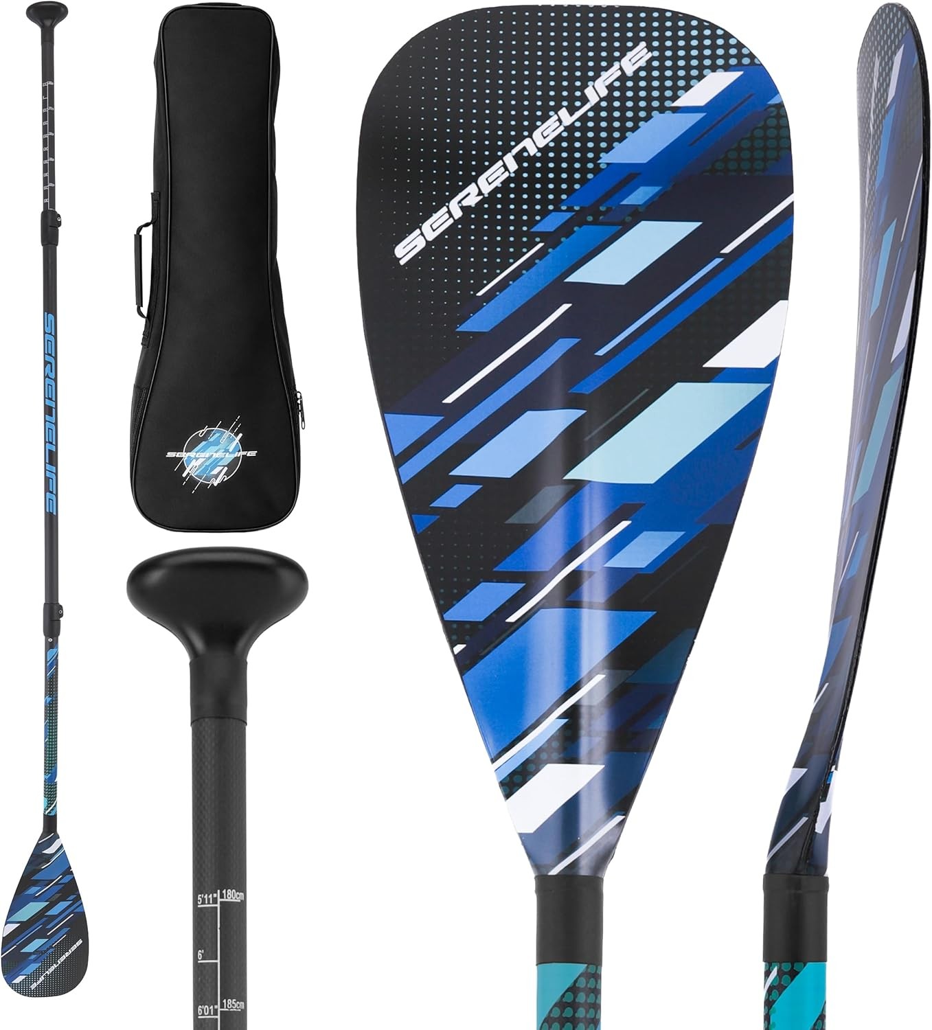 Carbon Fiber Paddle Board | 70-86 Inches Adjustable SUP Paddle | 3-Piece Lightwe
