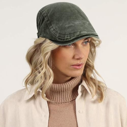 Lynmguober Vintage Newsboy Cap Flat Caps Ivy Irish for Men Women Green