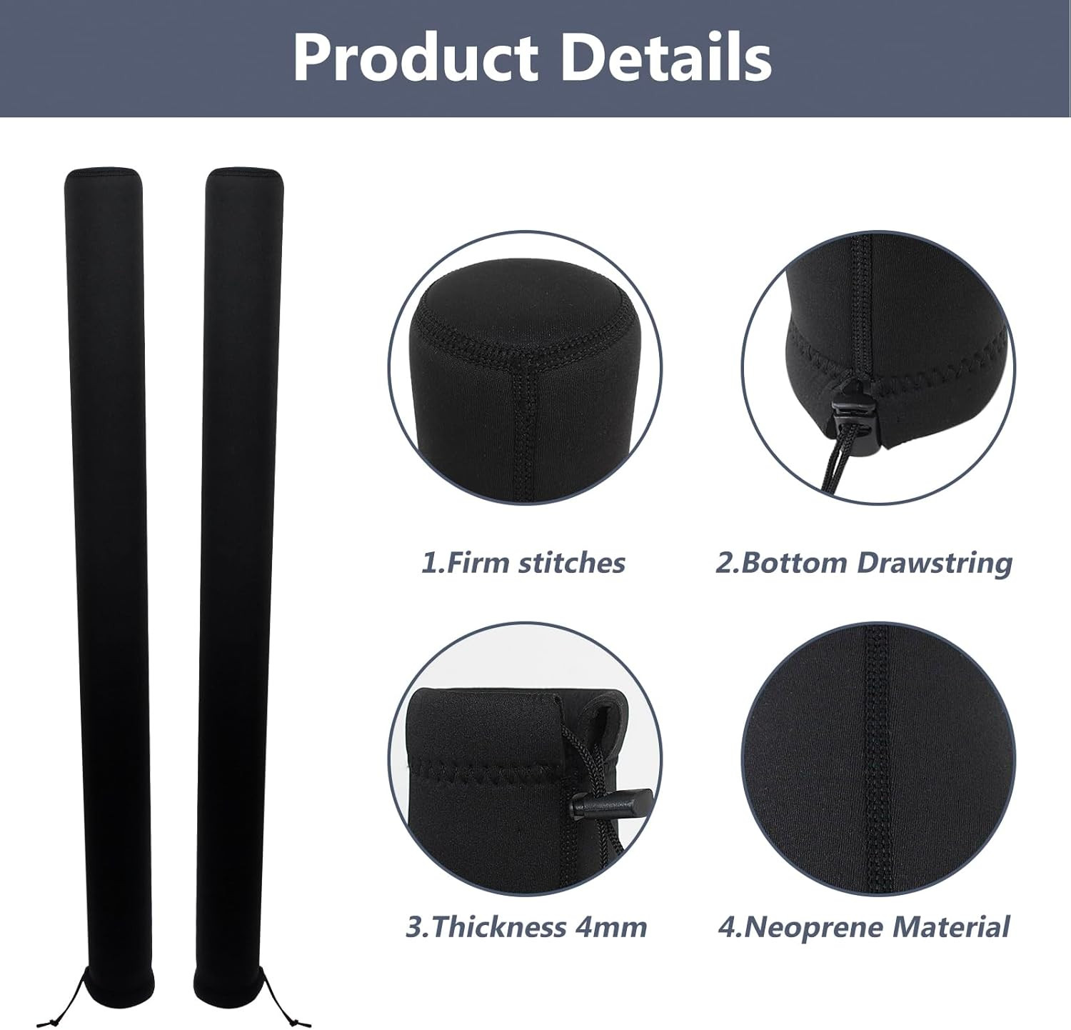 Boat Trailer Guide Pole Cover, 2 Pcs Neoprene Heavy Duty Marine Trailer Guide Pr