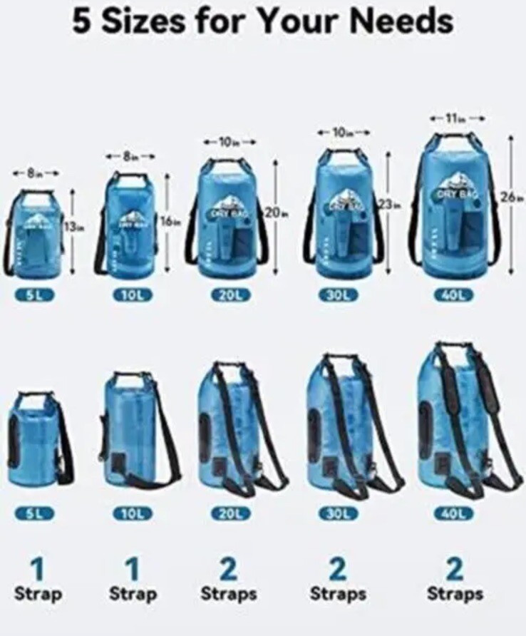 HEETA Waterproof Dry Bag for Women Men 5L Roll Top