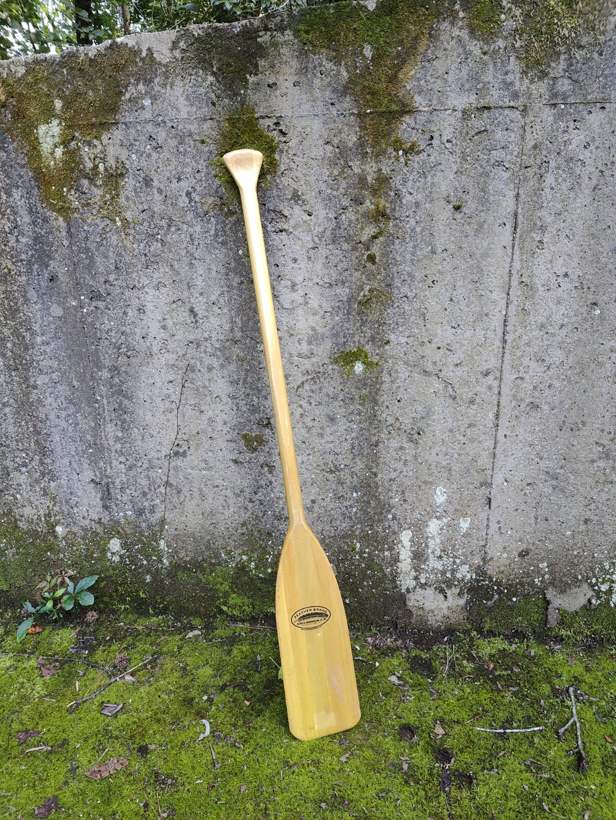 Vintage Wooden Canoe Paddle Feather Brand Caviness Oar Decor Rustic USA