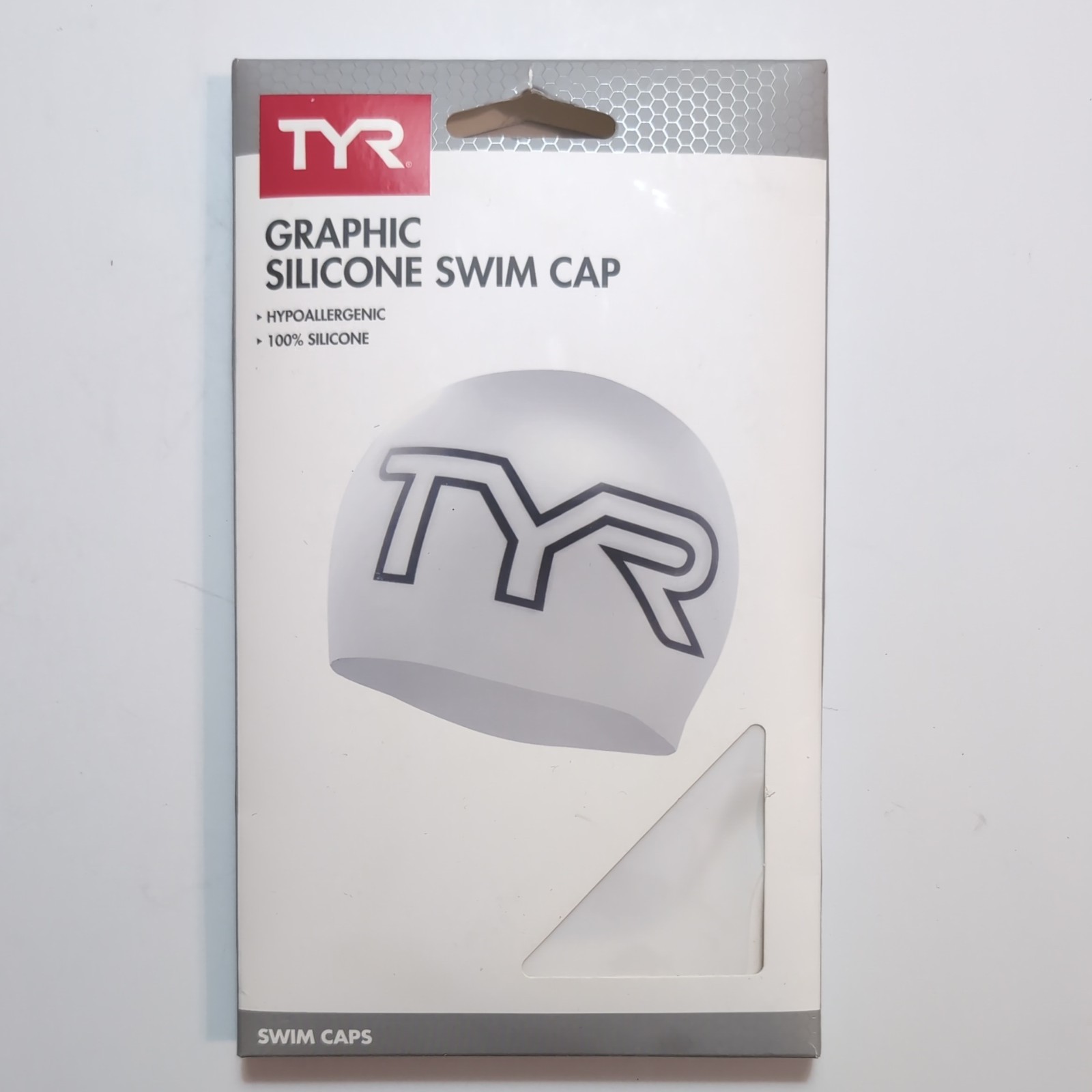 TYR Graphic Silicone Swim Cap White 100% Silicone Hypoallergenic MPN LCSTYRG