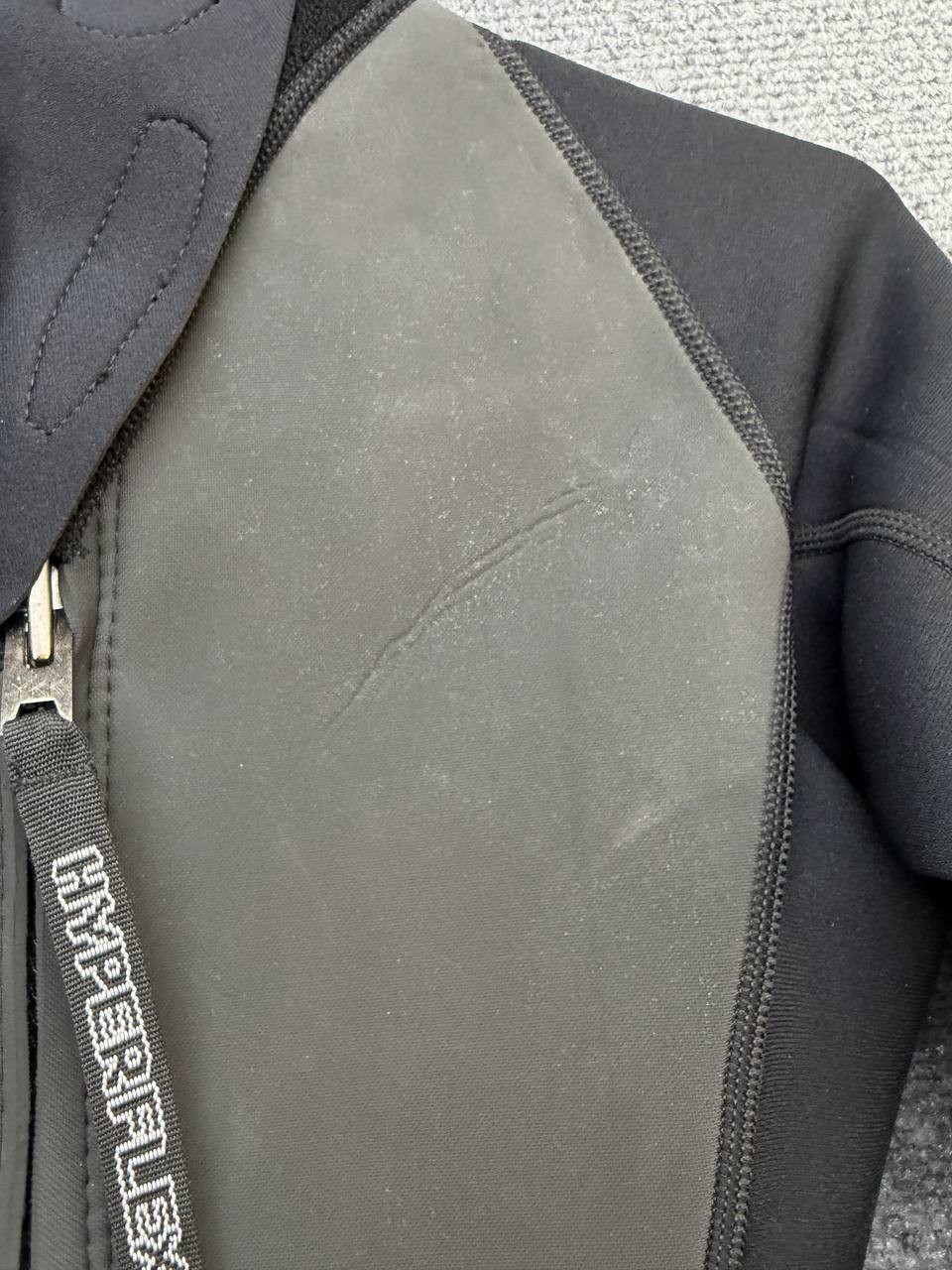 Hyperflex Women’s Size 8 Hooded Full Wetsuit Black Gray Front Zip Neoprene