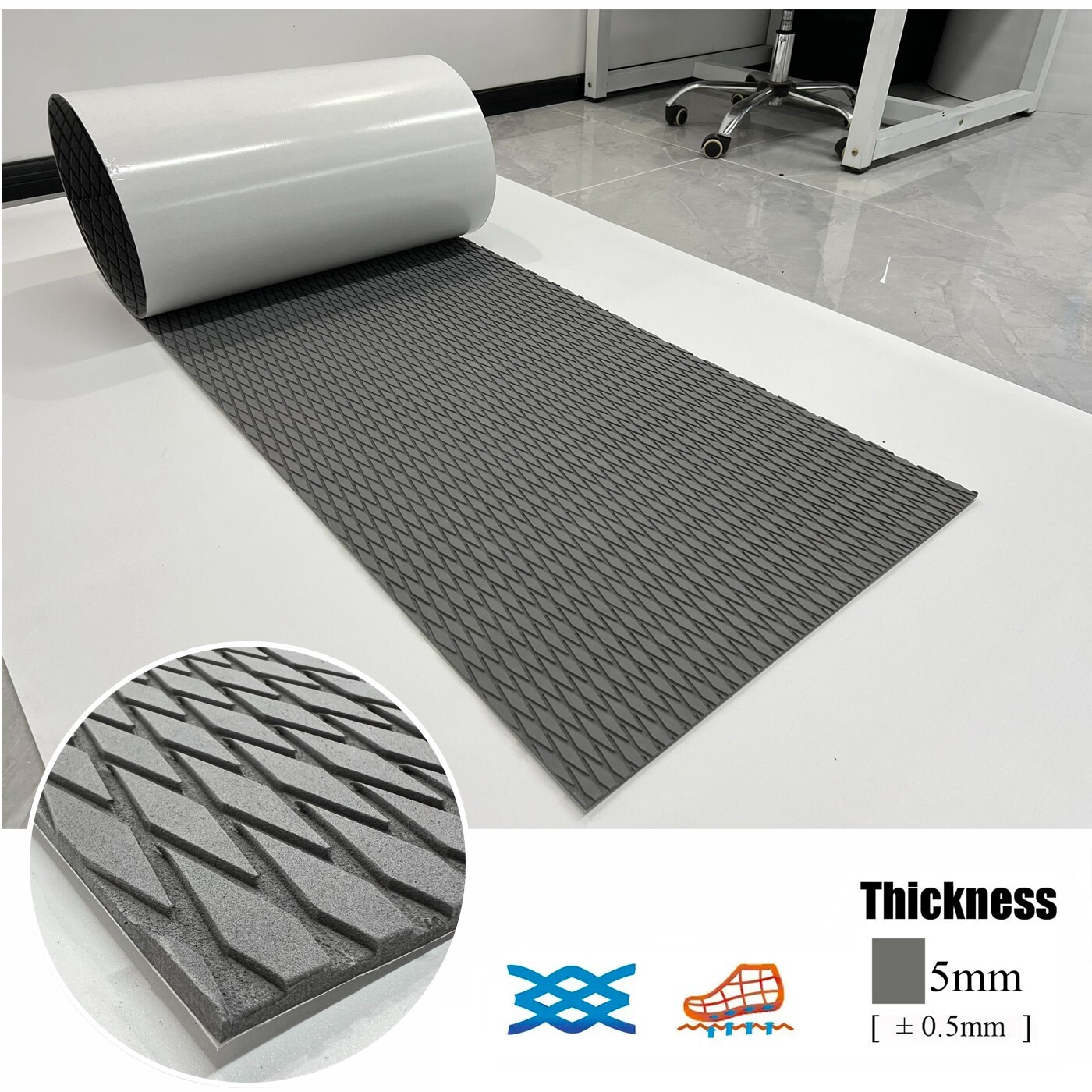 Surfboard Traction Pad , EVA Foam Boat Flooring Kayaks Paddle Non Slip Deck Mats