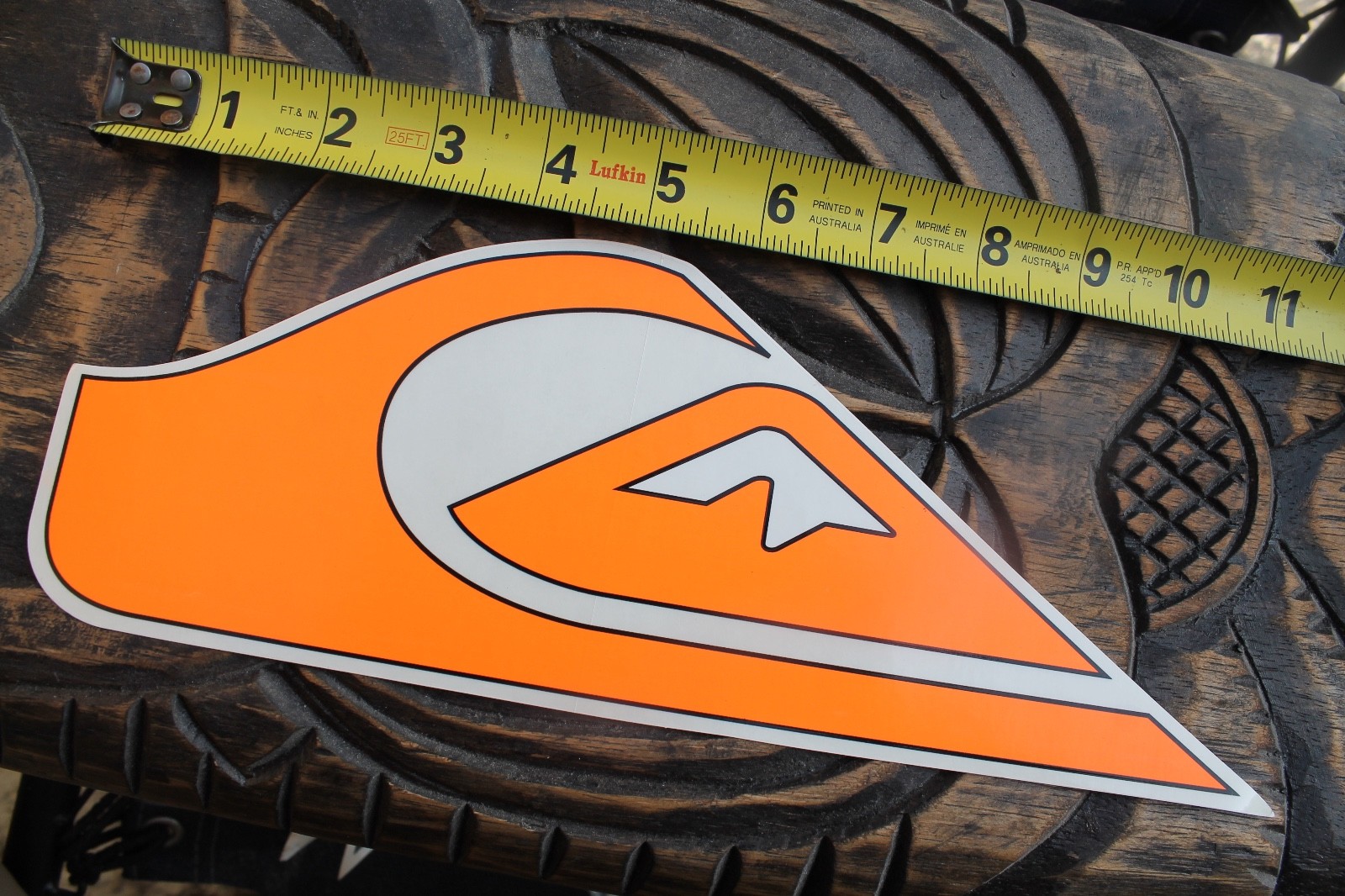 QUIKSILVER Surfboards Neon Orange Wave Mountain Logo Clear Retro Surfing STICKER