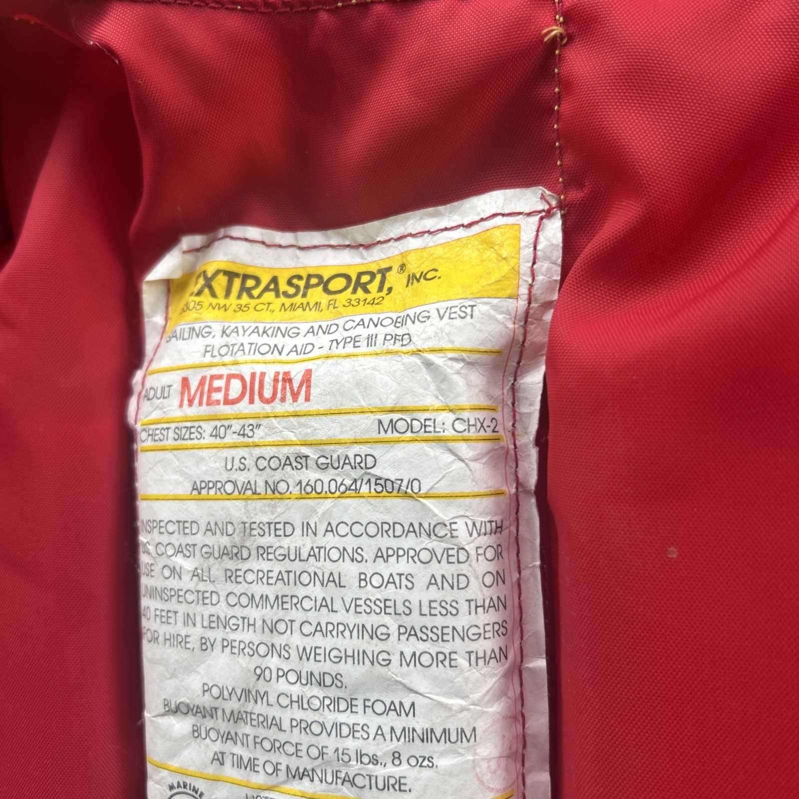 Lot Of 2 Extrasport CHX-1 2 Type III PFD SM Med Kid Flotation Life Jacket Vests