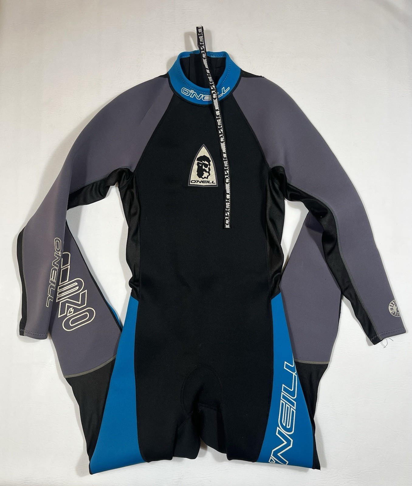 O’Neill Full Wetsuit Mens Medium Black Blue Gray 2mm Neoprene 7051