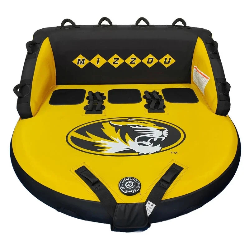Collegiate Waves “The Coach” 3-Person Towable Tube – Inflatable Couch Style Boat