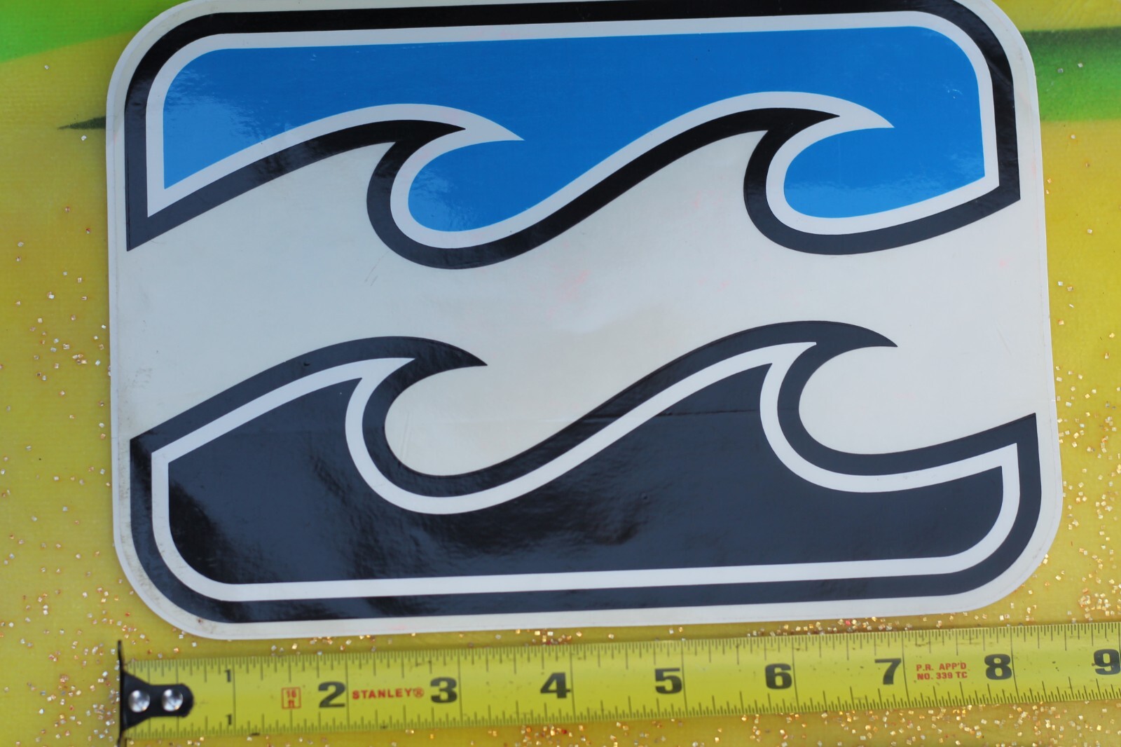 BILLABONG Surfboards Blue Black White Wave Large OG B5 Vintage Surfing STICKER
