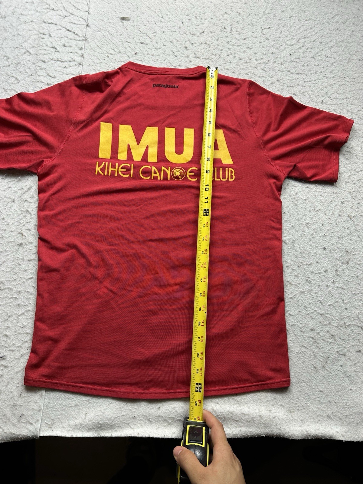 Men’s Patagonia IMUA Kihei Canoe Club Rash Guard Shirt Red Sz Small Surf Beach