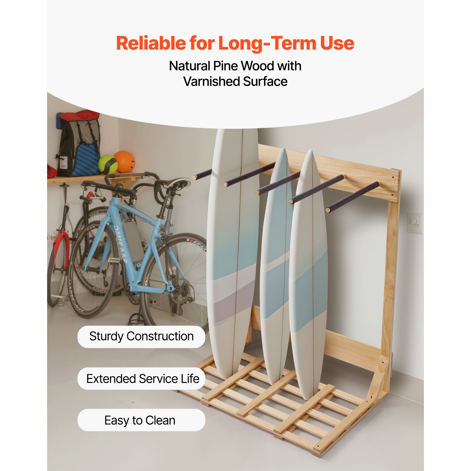 Uimoso Vertical Surfboard Rack with 4 Levels for Storage and Display