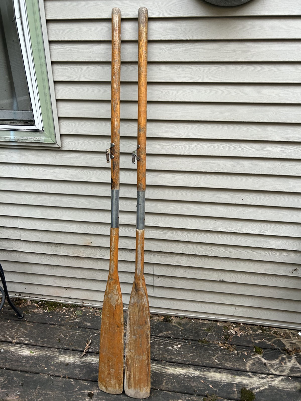 Vintage Wooden Collapsible Boat Oar Paddle Pair