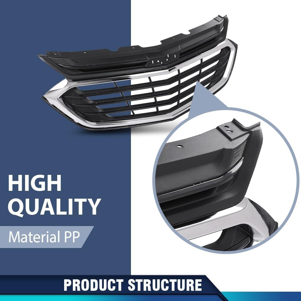 Front Bumper Lower Cover Fit Chevy Equinox 2018-2021 Black & Chrome | Front Bump