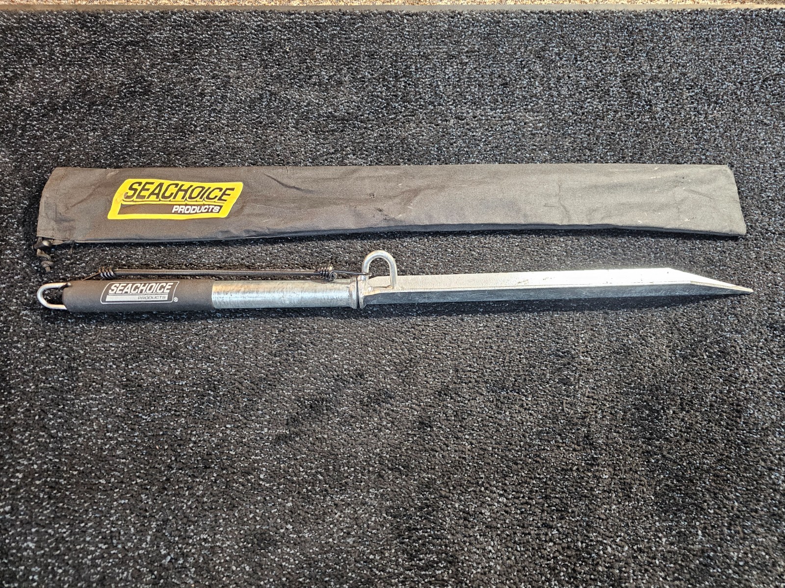 Seachoice Large Galvanized Steel Spike Beach Anchor with Rubber-Coated Handle